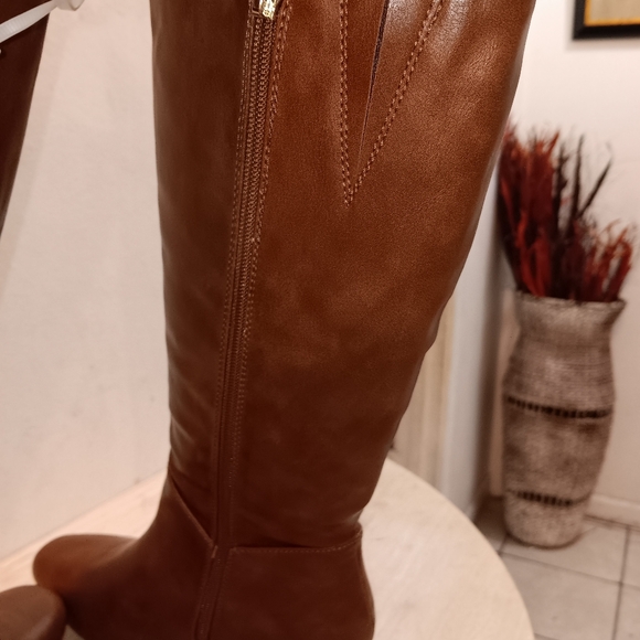 ANNE KLEIN Mollie Wedge Boot In Cognac - Picture 8 of 10